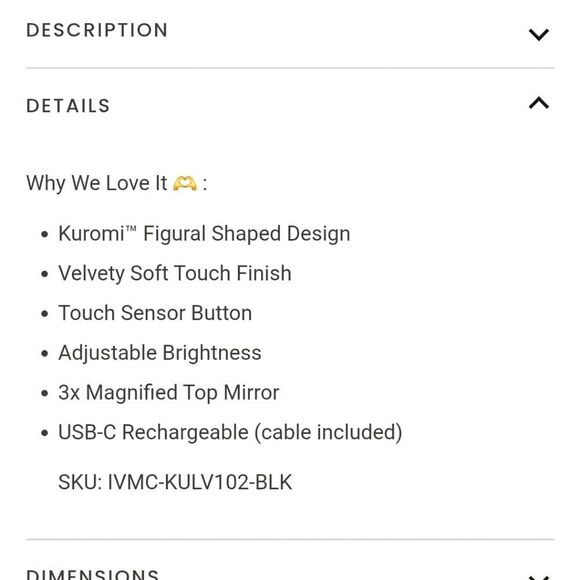 Impressions X Kuromi LED Compact Mirror - Picture 10 of 13